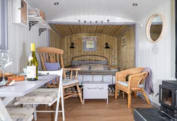 The hut is full of character. 