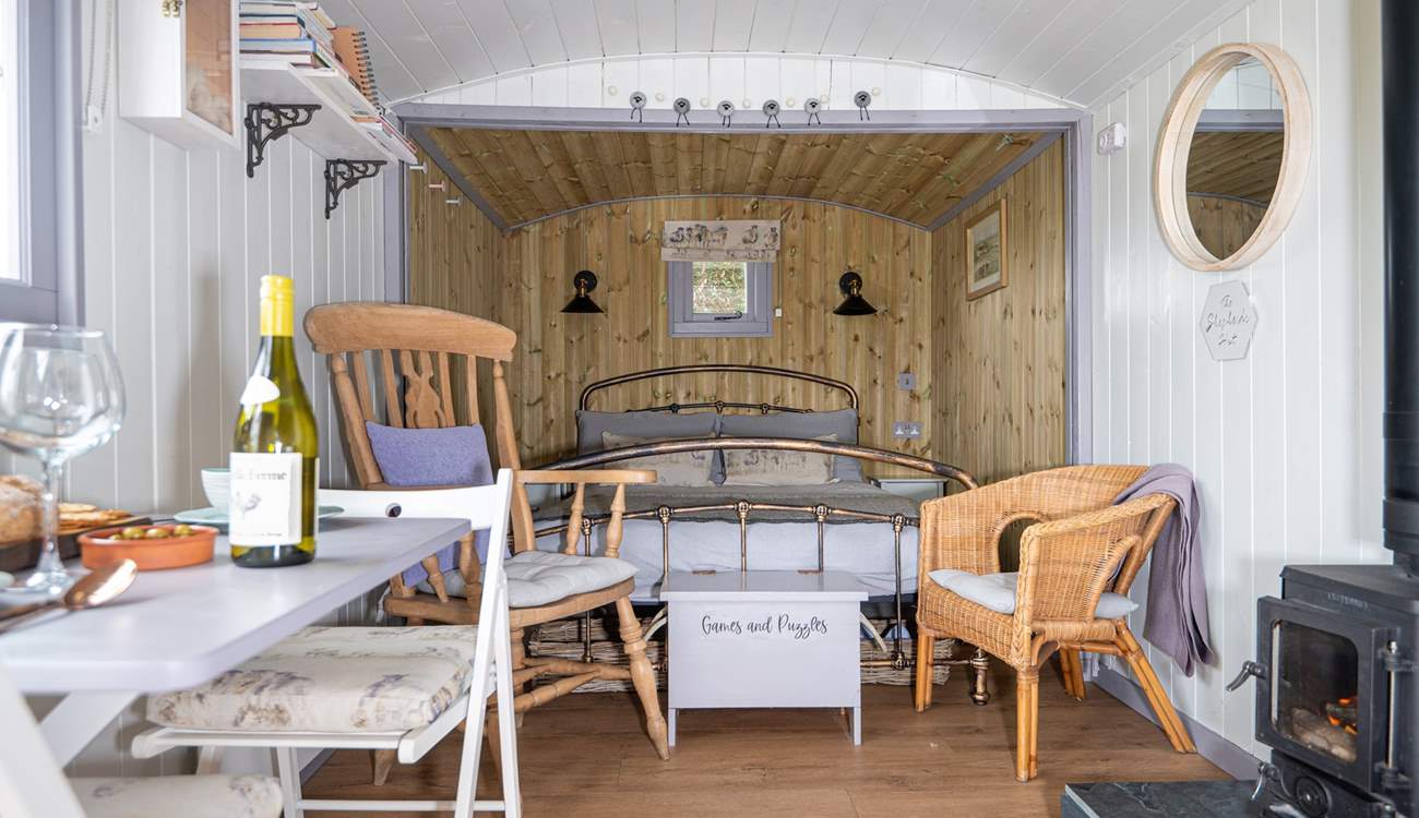 The hut is full of character. 