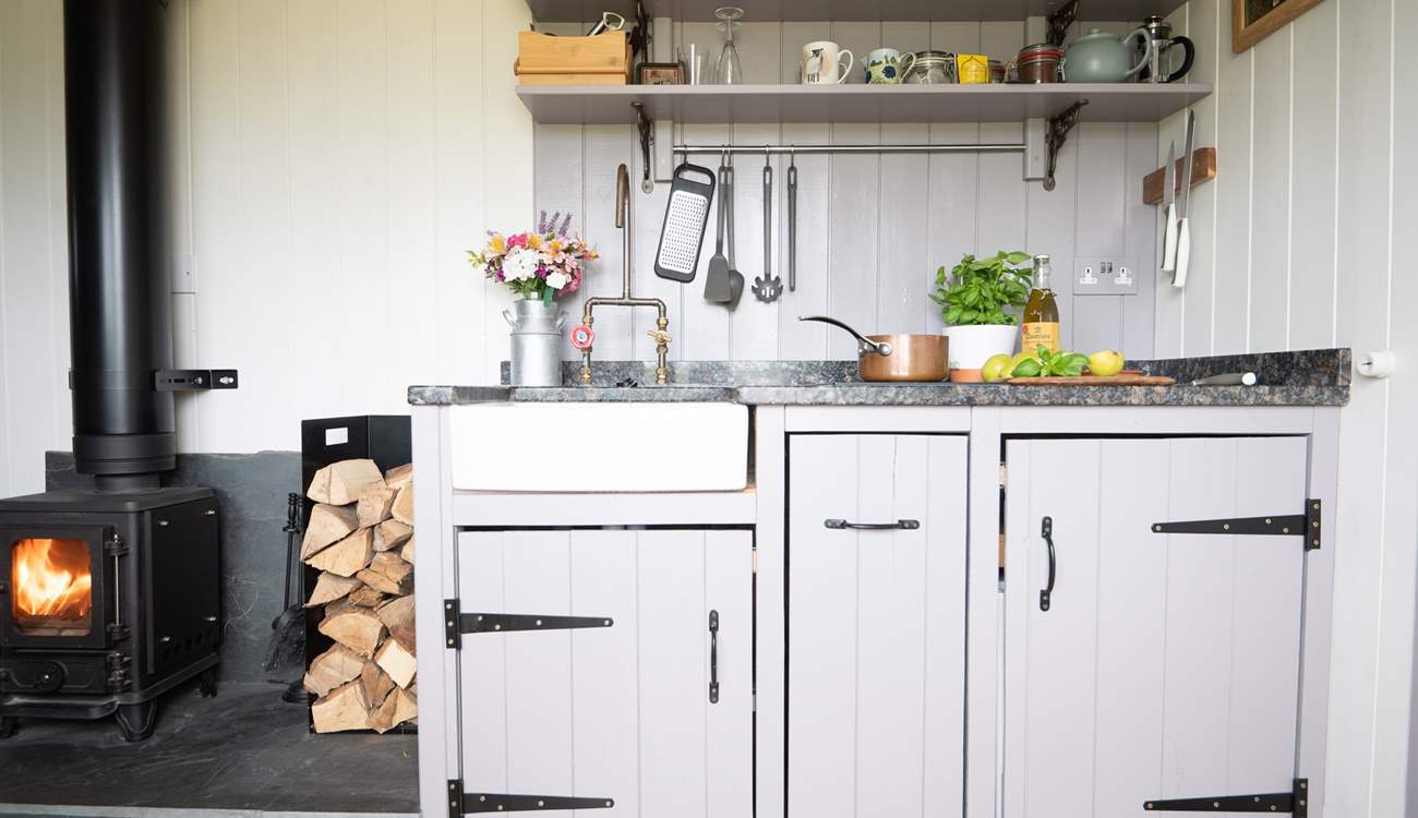 The kitchen has everything you need to prep delicious holiday meals. 