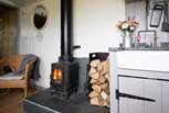 On lazy days, light the wood-burner and get cosy. 