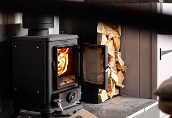 On lazy days, light the wood-burner and get cosy. 