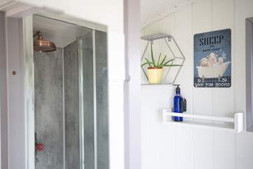 Take a long hot shower. This is all part of a luxurious glamping getaway.