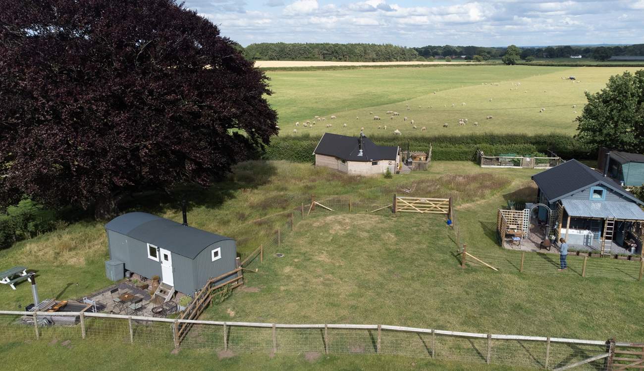 There are two other hideaways on site. The Woodsman and The Potting Shed. The three hideaways are positioned in a way that all guests have plenty of privacy. 