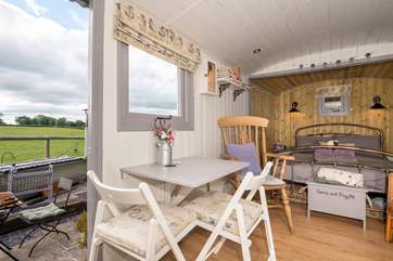 The hut is full of character.