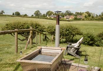The wood-fired bathtub offers a wonderfully indulgent spot for long soaks.