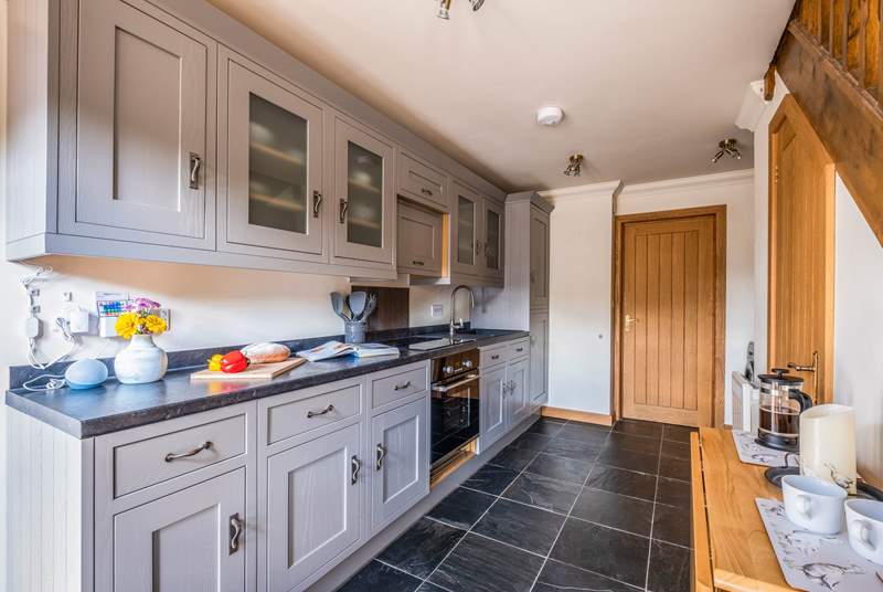 The fully fitted kitchen has everything to hand to create that special meal.