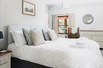 The main bedroom has access to the family bathroom.