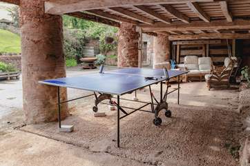 The open-sided games barn is a great place for a family table-tennis tournament!