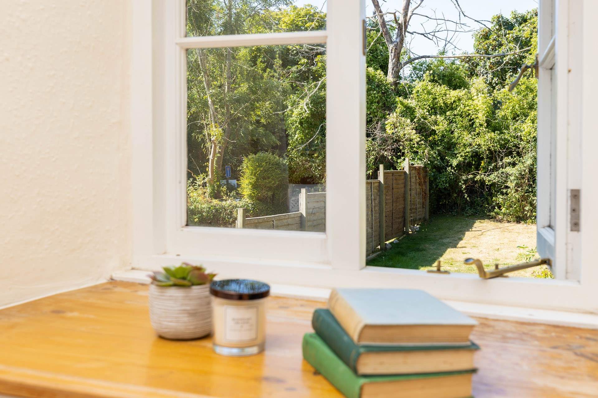 A charming view out of the bedroom window. 