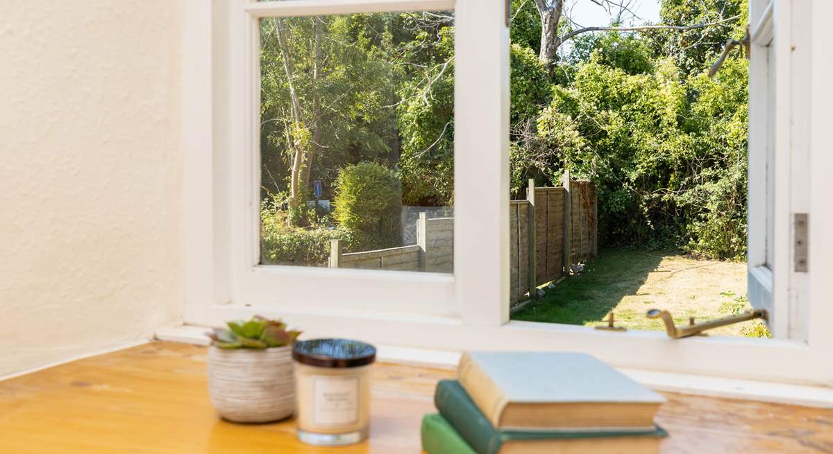 A charming view out of the bedroom window. 