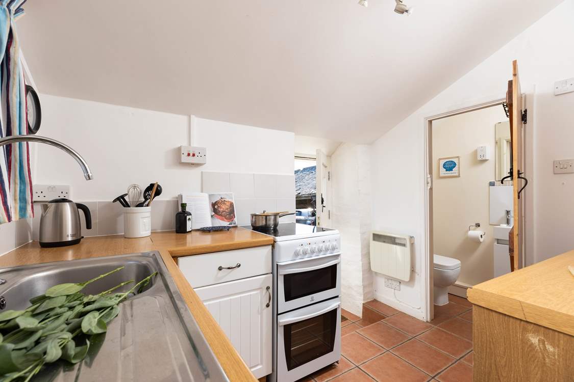 This little cottage has all you need for a holiday for two (please watch your step!).