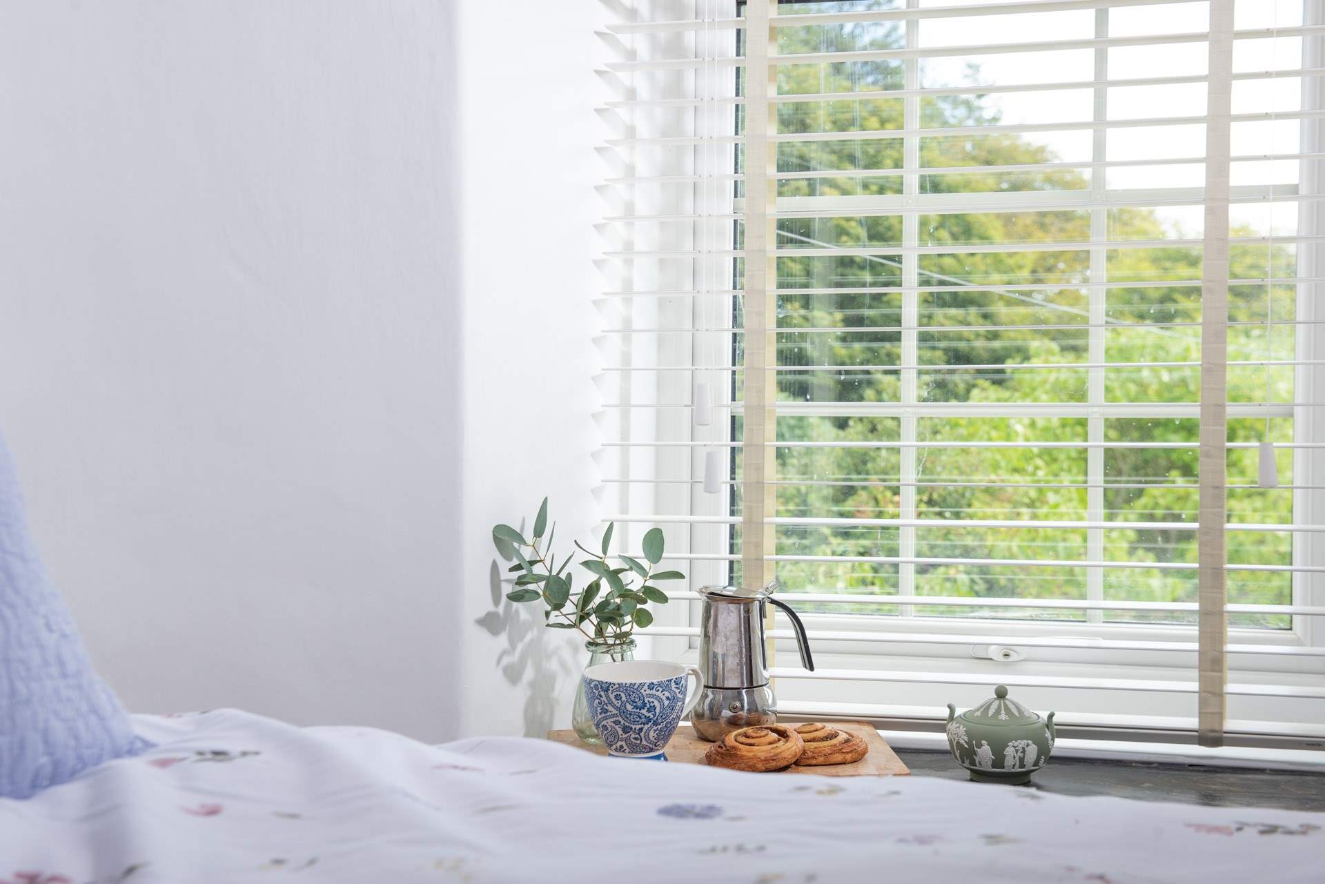 Coffee and pastries in bed - bliss!