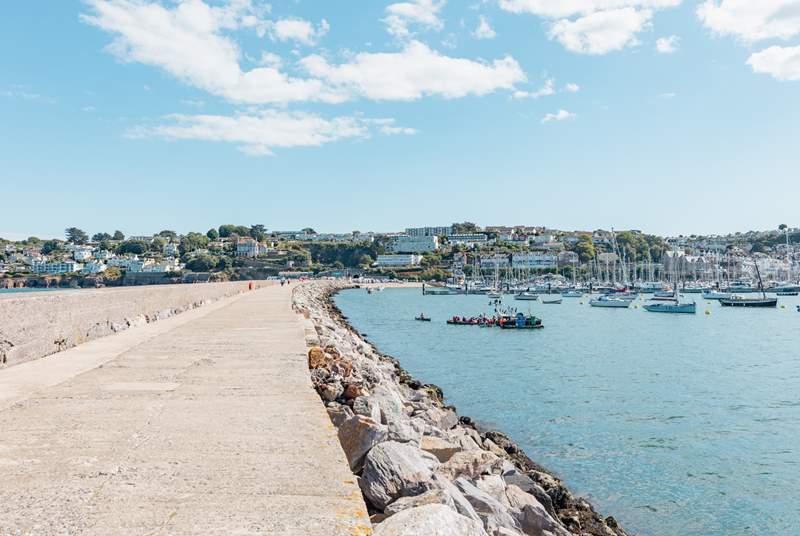 Take a wander along the picturesque breakwater at Brixham.
