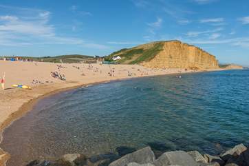 The golden cliffs at West Bay are a sight to behold.