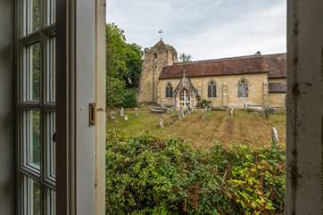 The church welcomes you to traditional village life.