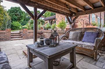 The gazebo gives shelter from the summer sunshine.