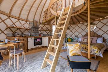 The yurt is perfect for families, but equally as lovely for a romantic retreat.