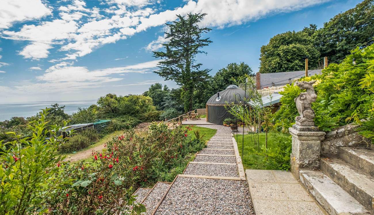 Perched up high with glistening sea views. 