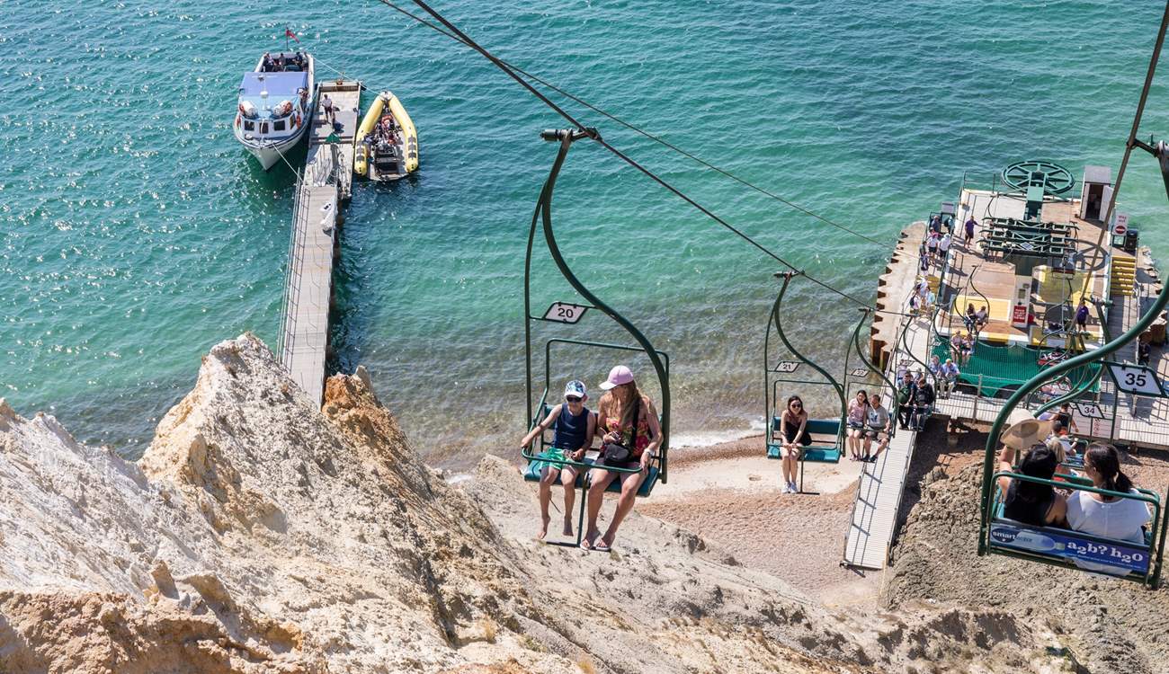 Take the chairlift to the beach for a fabulous view of the iconic Needles.