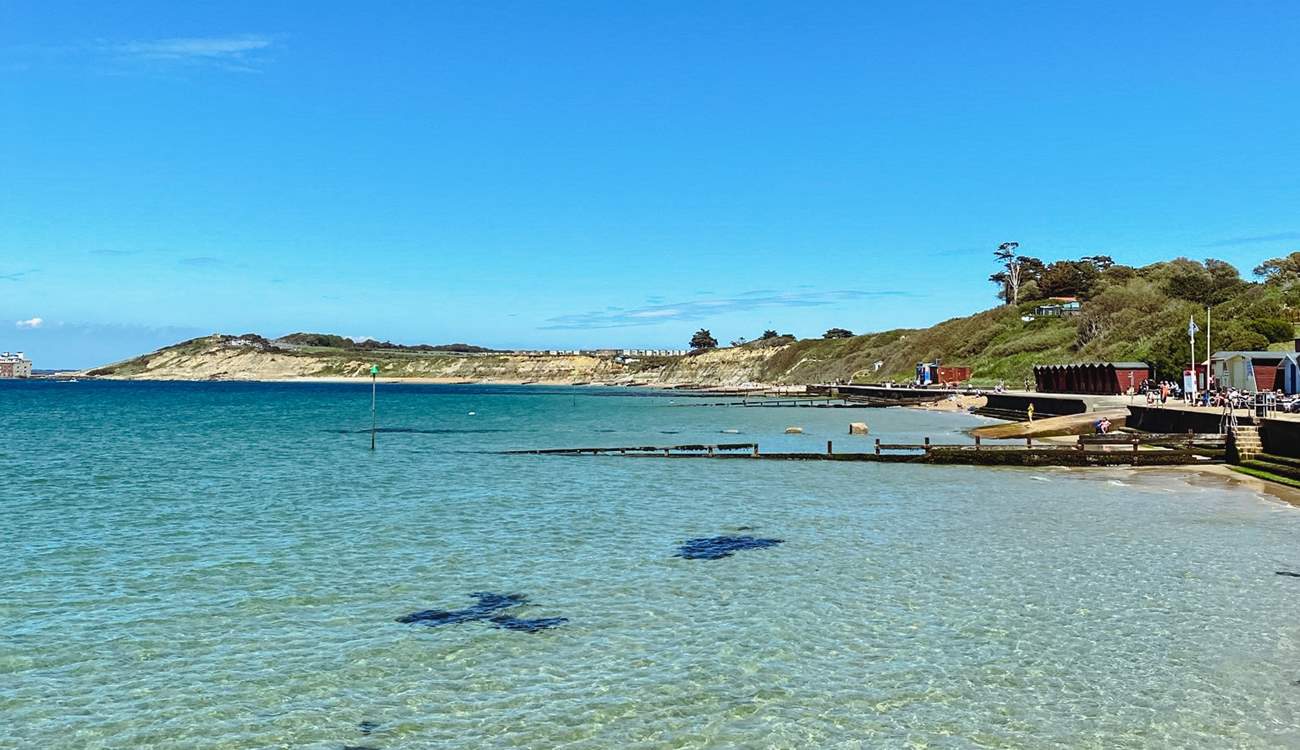 Head to Totland Bay for crystal clear waters and beachside dining at The Hut.