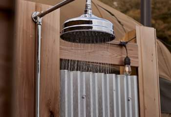 An outdoor rain shower is a dream for daily rituals.