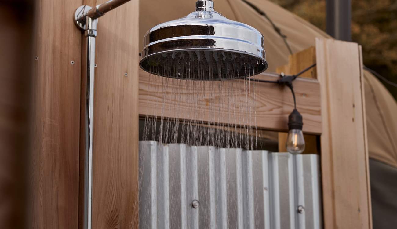 An outdoor rain shower is a dream for daily rituals.
