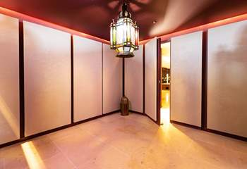 Venture downstairs and you'll find the distinctive entrance to the luxurious basement.