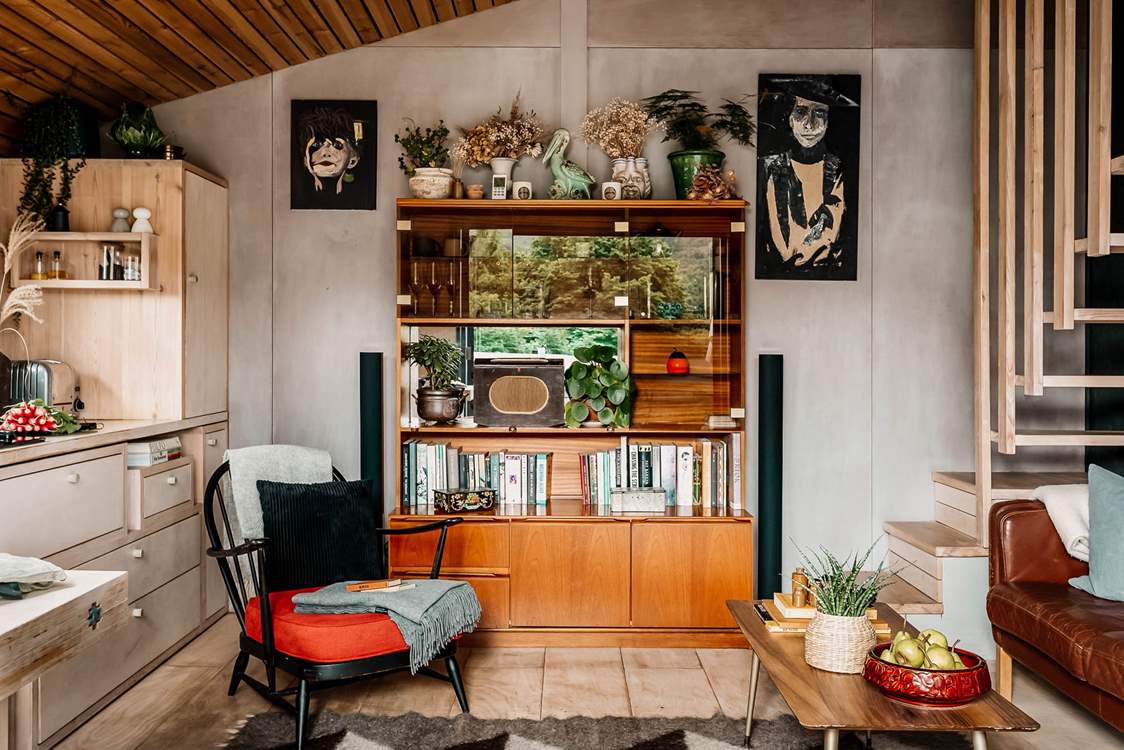 Quirky features run throughout this boutique cabin.