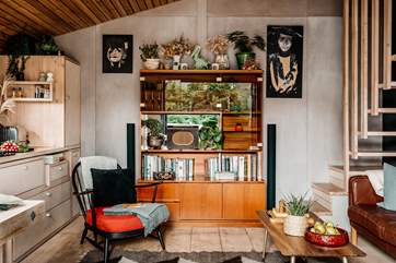 Quirky features run throughout this boutique cabin.