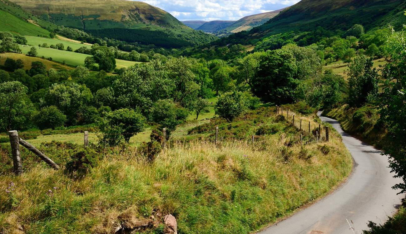From the top of Hanter Hill (opposite the cabin) you will be greeted with breathtaking views of the Black Mountains and the Brecon Beacons.