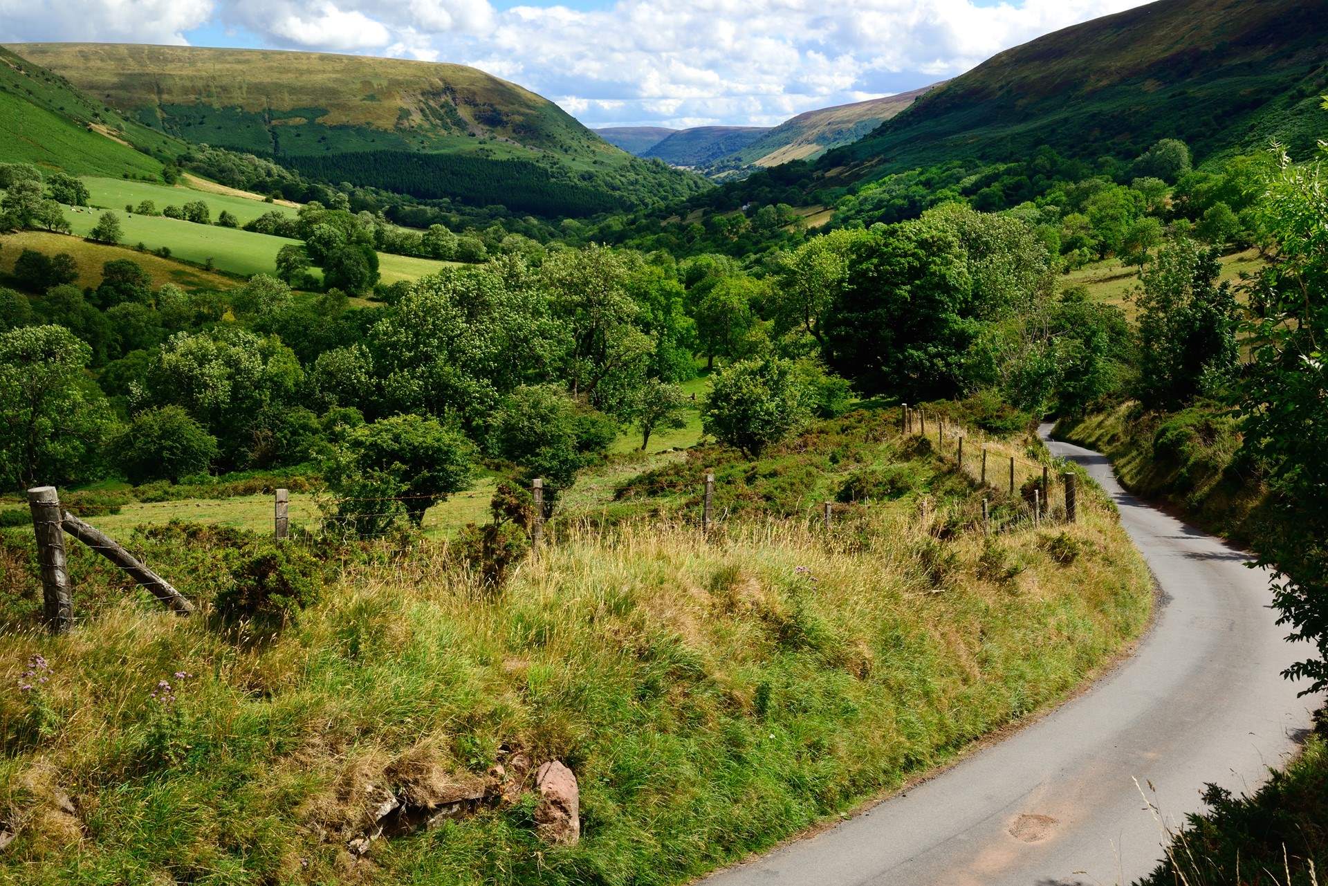 From the top of Hanter Hill (opposite the cabin) you will be greeted with breathtaking views of the Black Mountains and the Brecon Beacons.