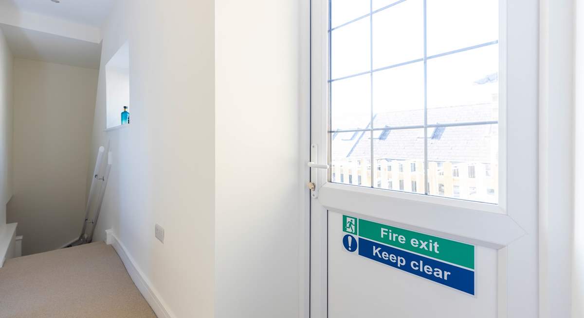 This is your fire exit on the first floor landing. Please make sure children are supervised around the door, as the lock is a fire door lock, which means it has to be able to be accessed. 