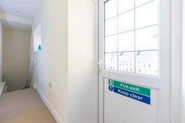 This is your fire exit on the first floor landing. Please make sure children are supervised around the door, as the lock is a fire door lock, which means it has to be able to be accessed.