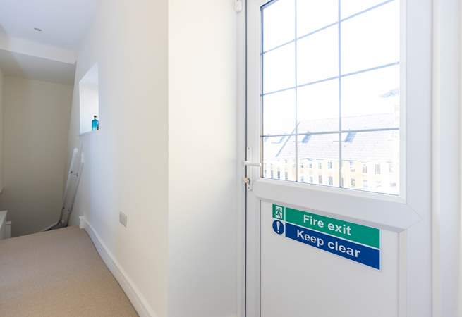 This is your fire exit on the first floor landing. Please make sure children are supervised around the door, as the lock is a fire door lock, which means it has to be able to be accessed. 