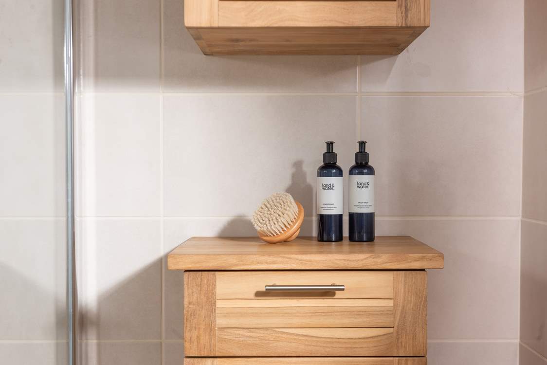 The shower-room is beautifully crafted.