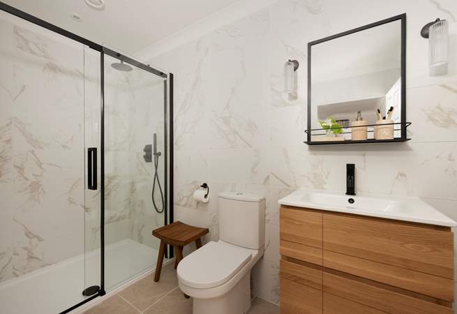 Bedroom 2  has a rainfall shower in the en suite.