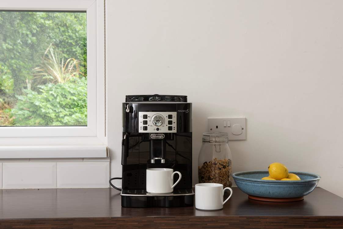 A perfect coffee every time from the Delonghi coffee machine.