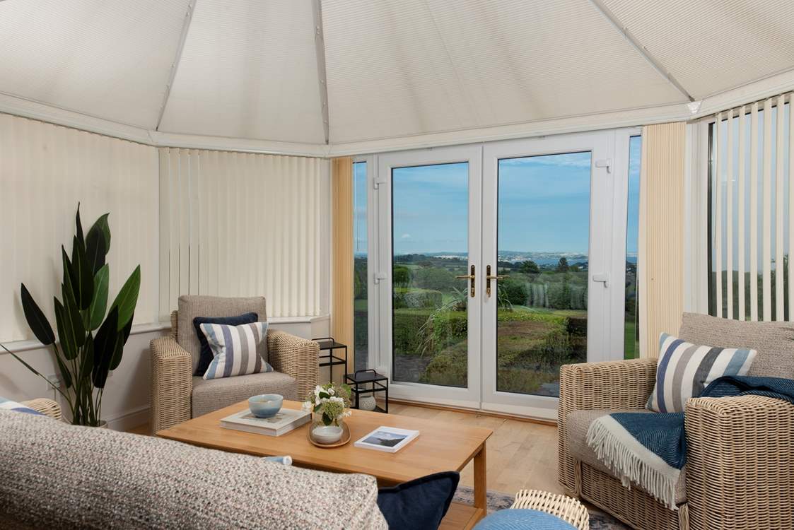 A picture perfect view of St Michael's Mount from the stylish conservatory.
