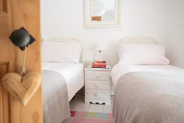 Bedroom 3 is a pretty twin room, the beds are two-foot six-inches wide and recommended for children only.