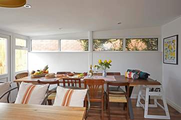 Gather everyone around the dining-table in the kitchen/diner to chat about the adventures of the day.