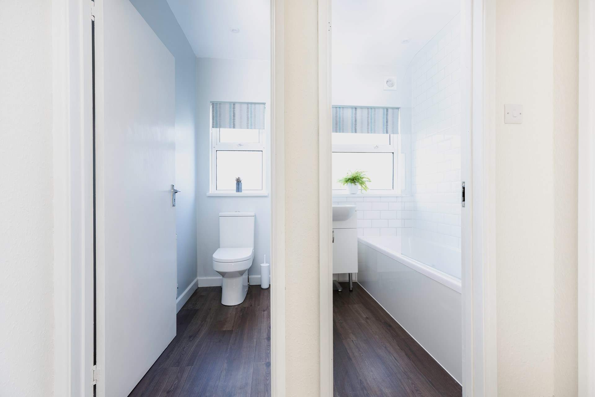 The WC and bathroom are next door to each other.