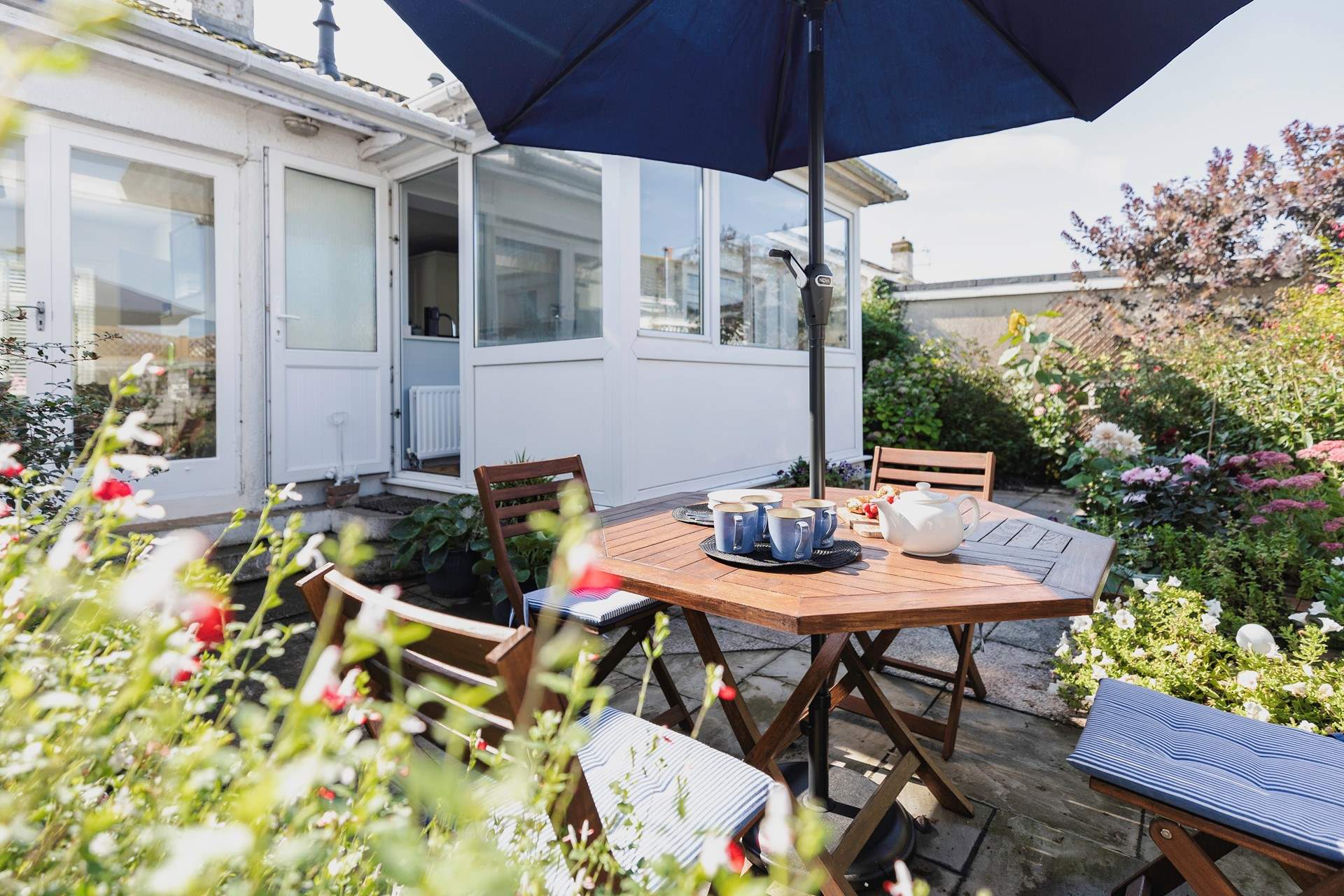 The garden is full of colour.