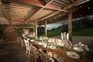 The huge table can comfortably sit every member in the party.