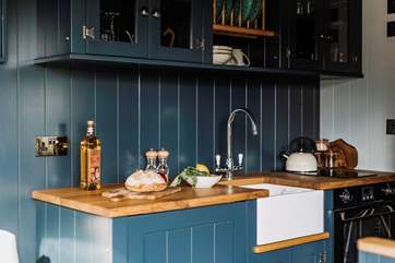 The stylish kitchen is perfectly equipped for two.