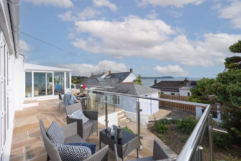 The terrace is perfectly positioned to make the most of the views.