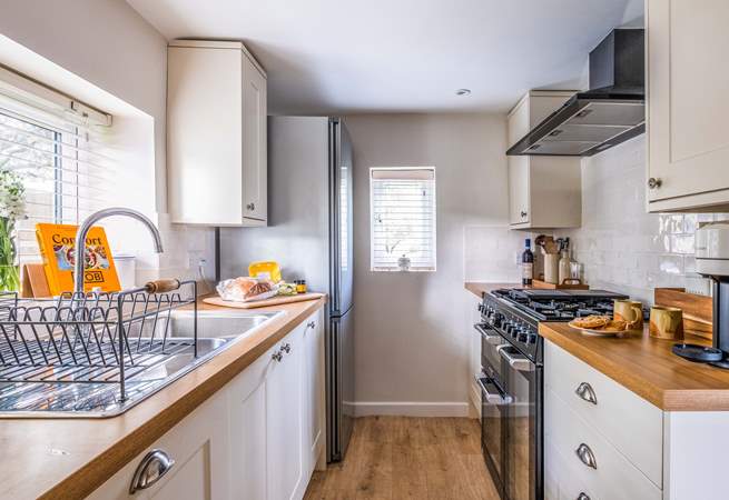 The galley kitchen is small but perfectly formed.