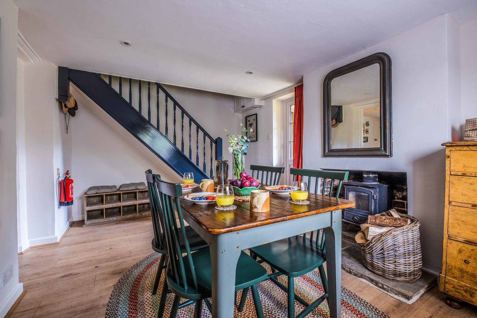 The stairs lead from the dining-room to the bedrooms on the first floor.