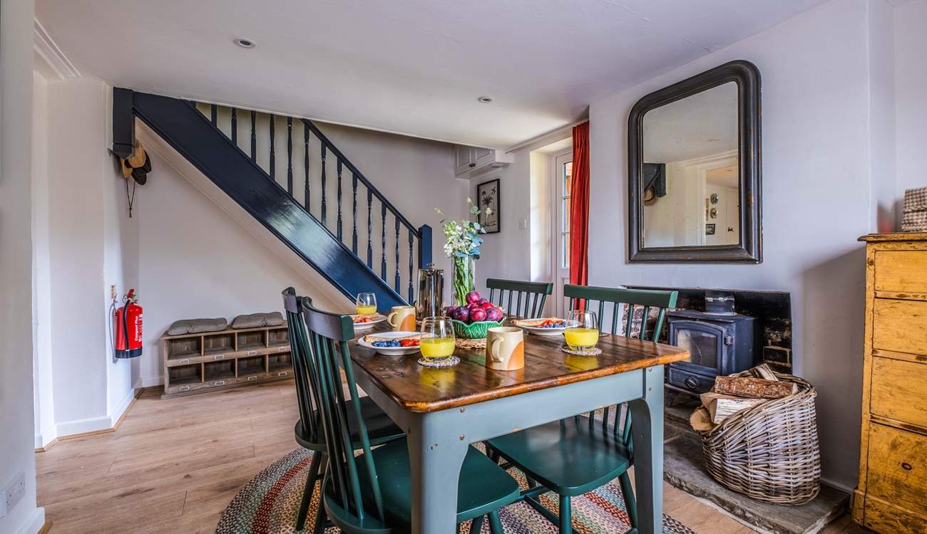 The stairs lead from the dining-room to the bedrooms on the first floor.