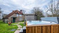 It has a heavenly hot tub.