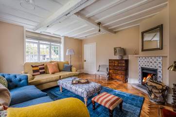 This lovely room combines beautiful furnishings with traditional features.